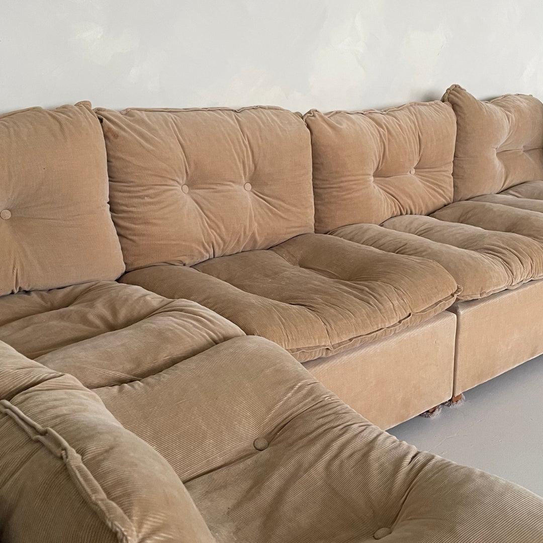 Corduroy Sectional Sofa by Swedfur, 5 Pieces