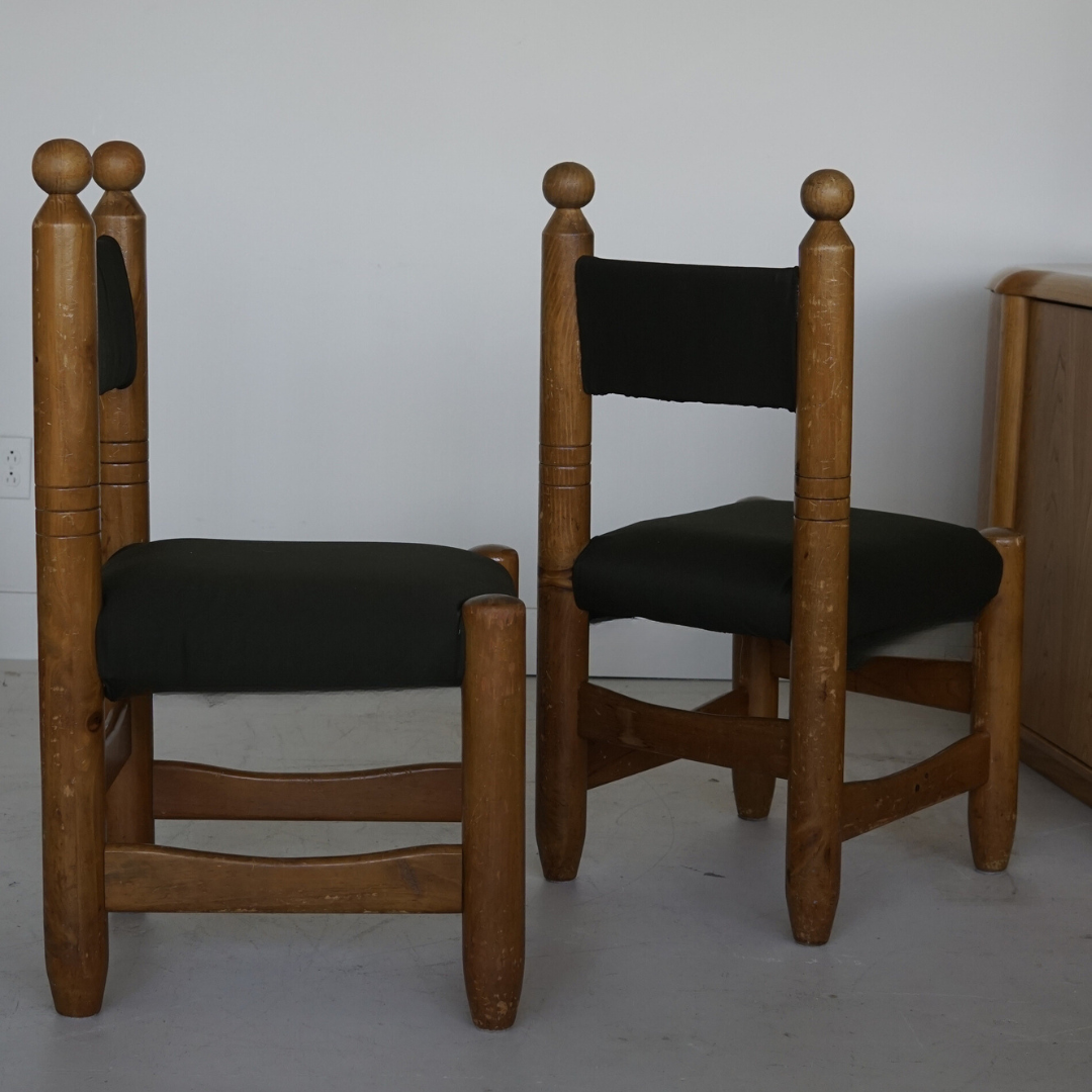 Pine Sculptural Dining Chairs, 1979