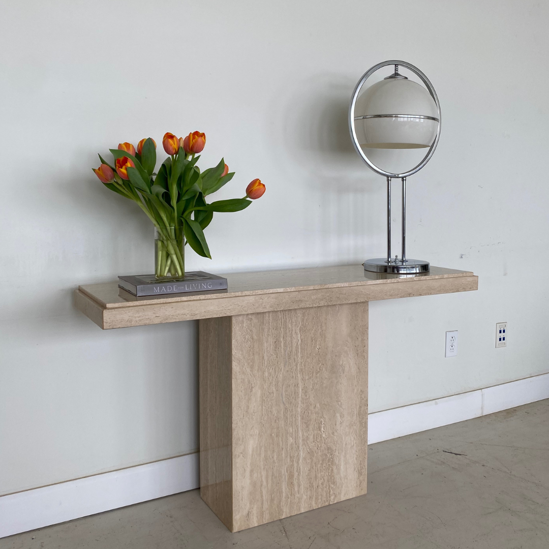 Vintage Travertine Console Table