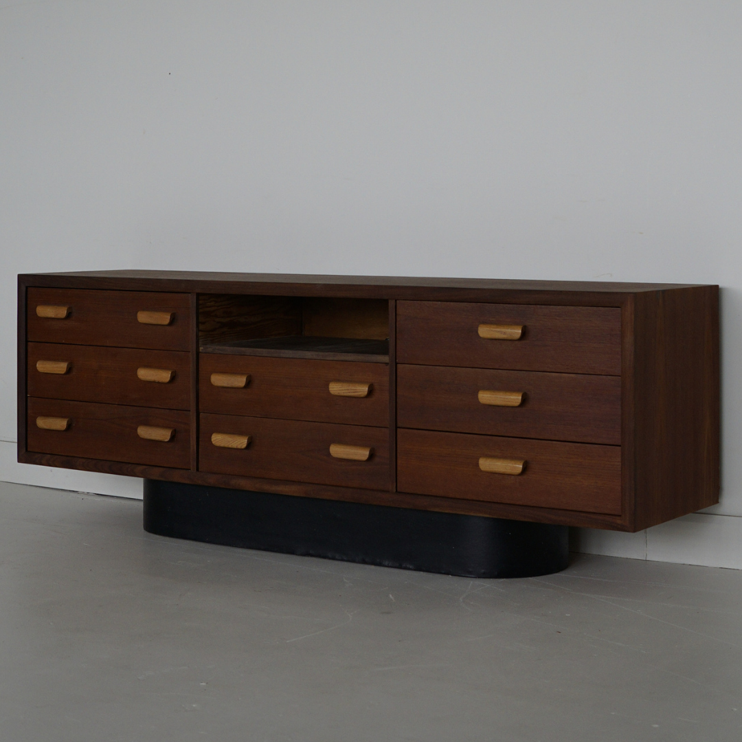 Teak Low Profile Media Unit/Credenza by RS Associates