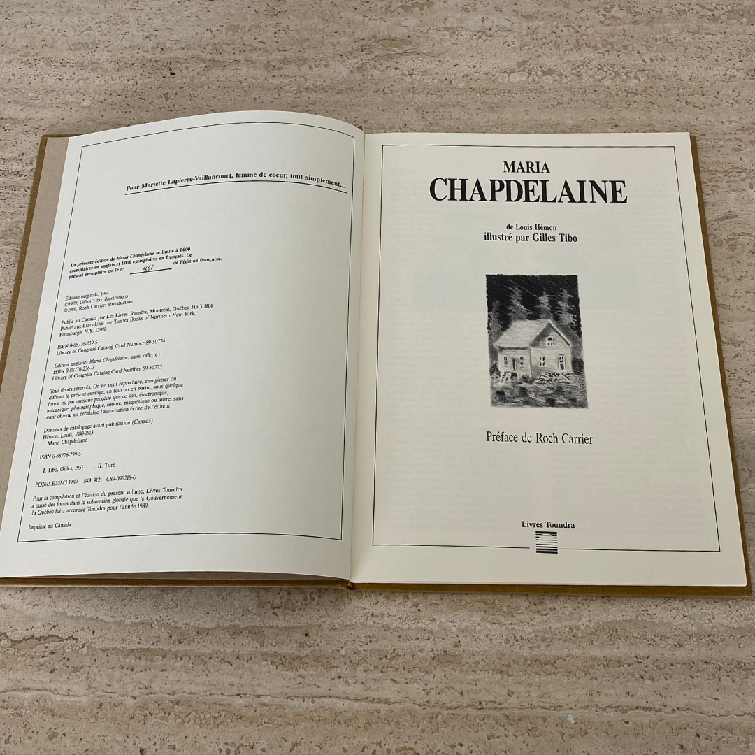 Maria Chapdelaine by Louis Hémon for Livres Toundra, 1989 (French Edition)