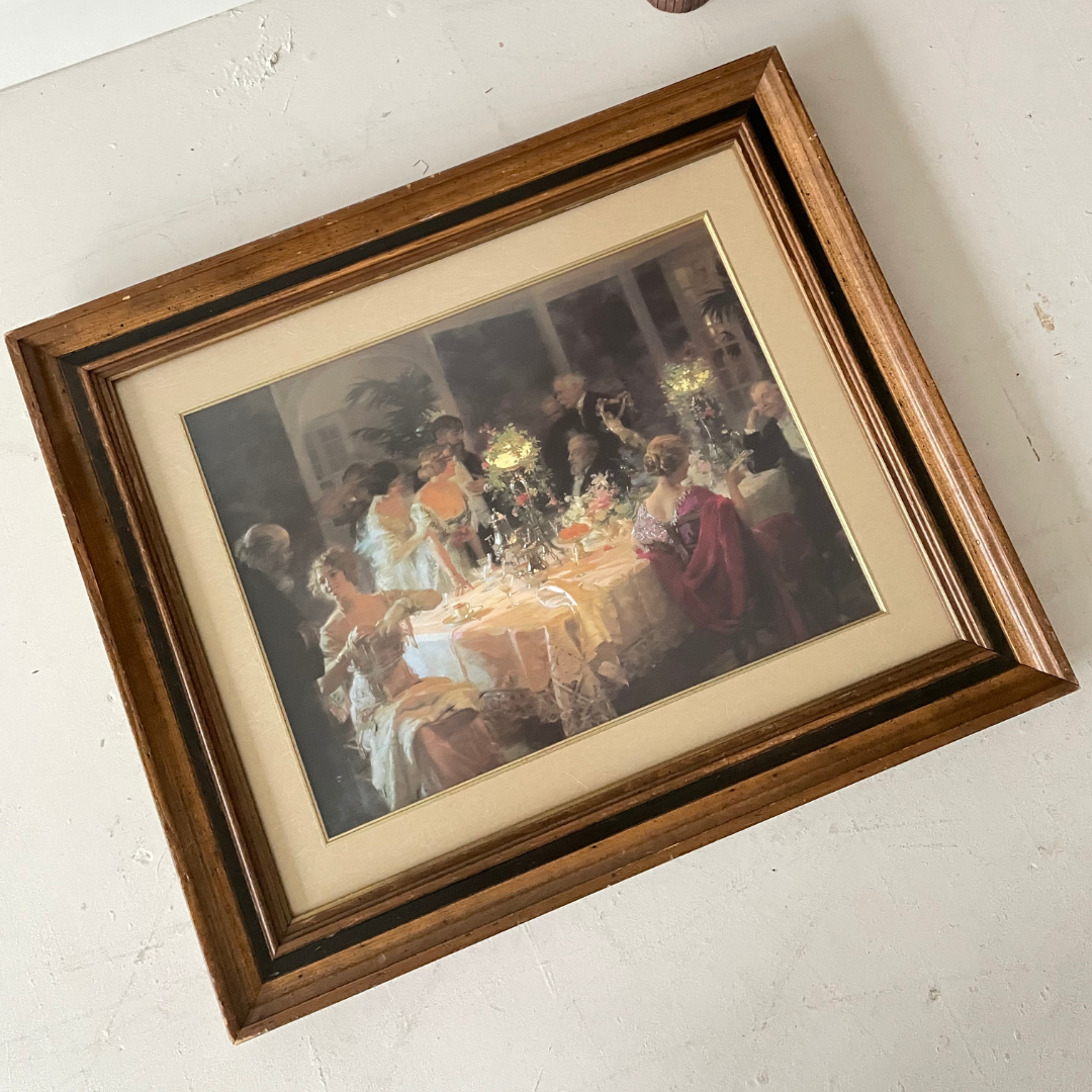 "The End of Dinner" by Jules Alexander Grun, Framed