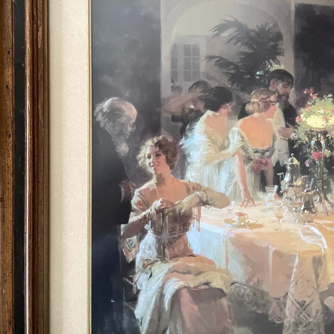 "The End of Dinner" by Jules Alexander Grun, Framed