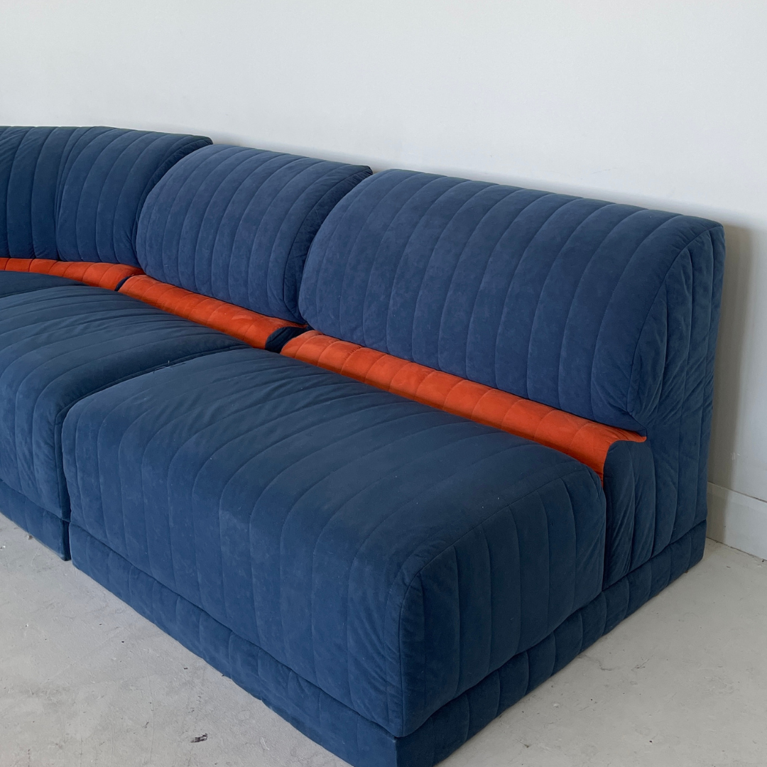 Modular Velvet Couch, Four Piece Set