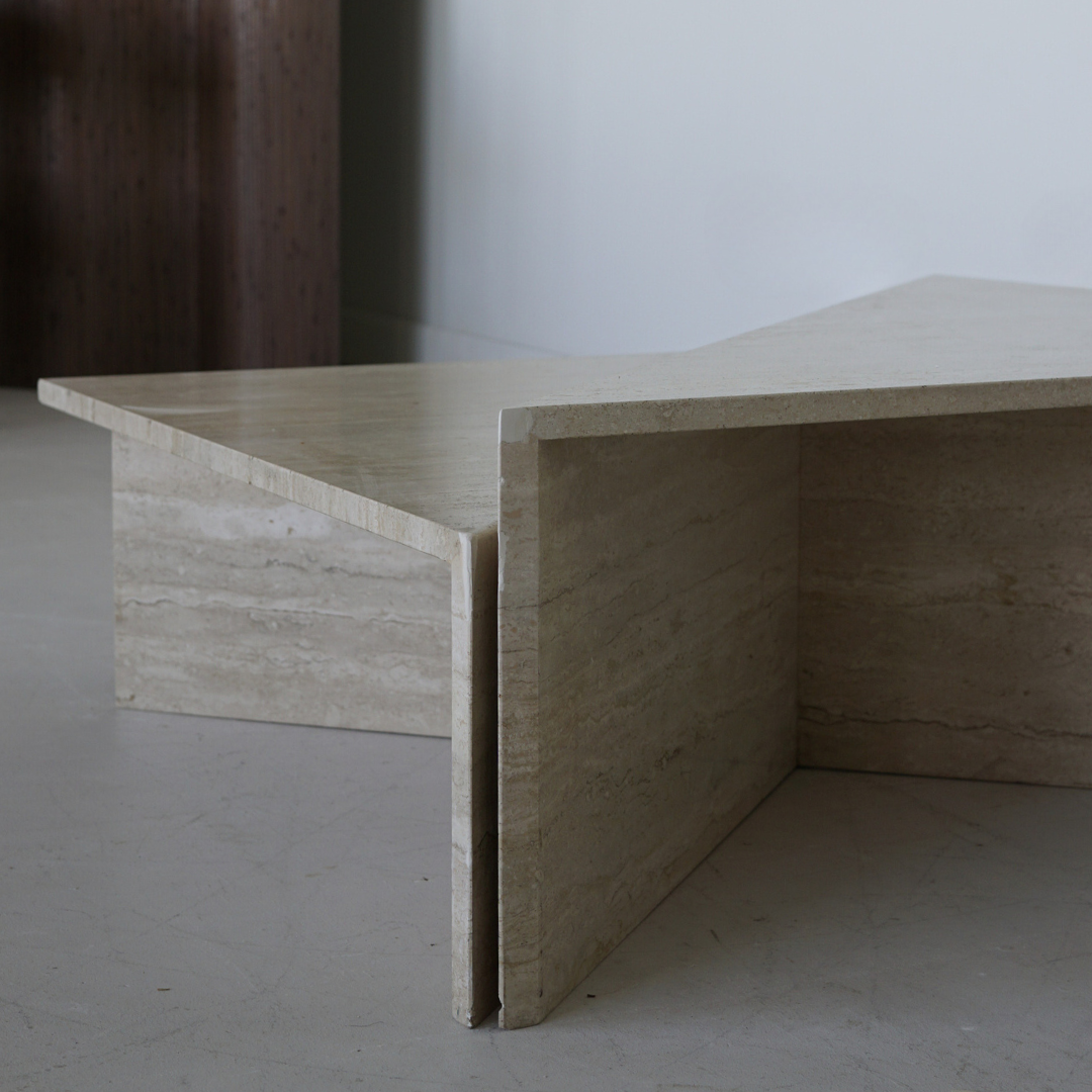 Two-Tier Origami Travertine Coffee Table