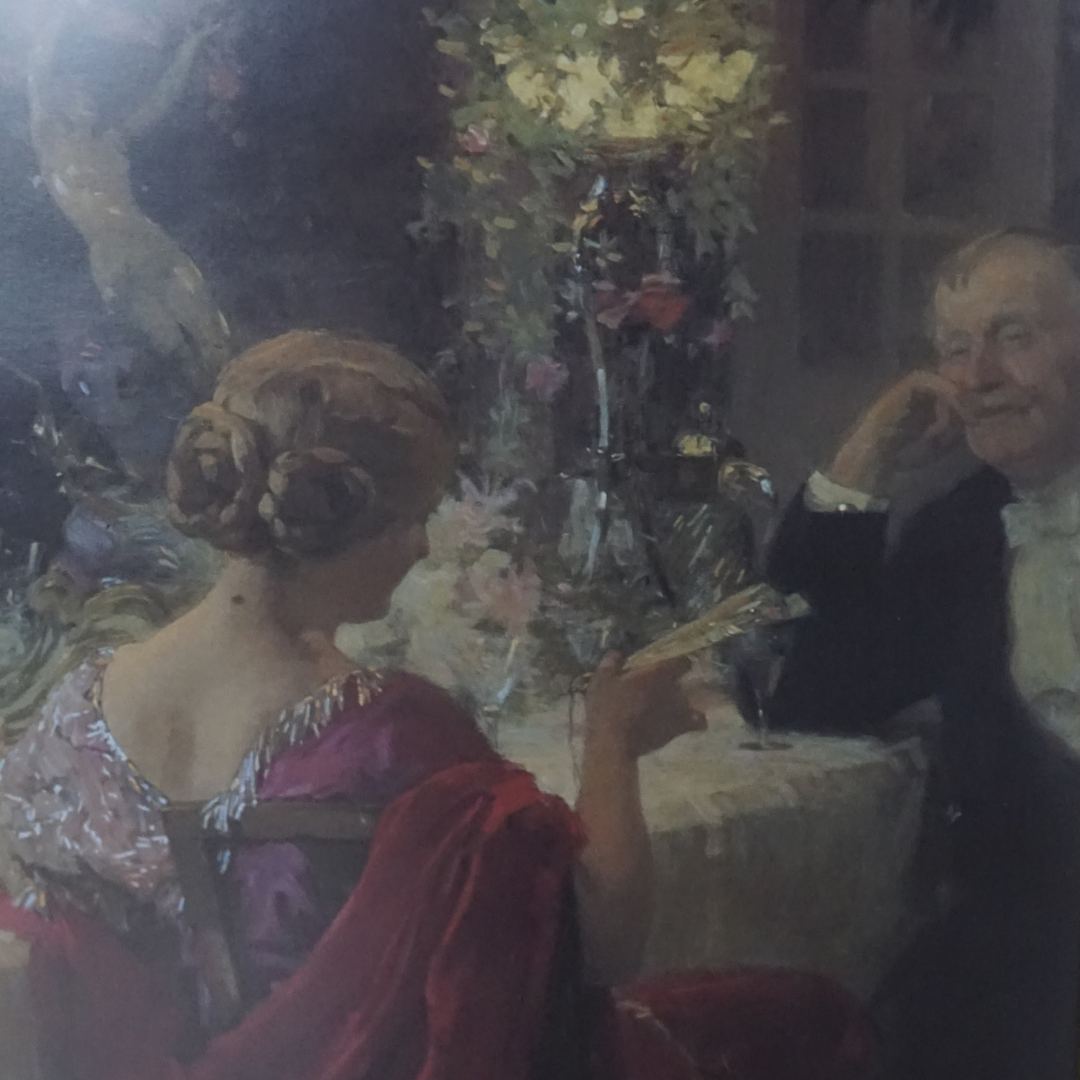 "The End of Dinner" by Jules Alexander Grun, Framed