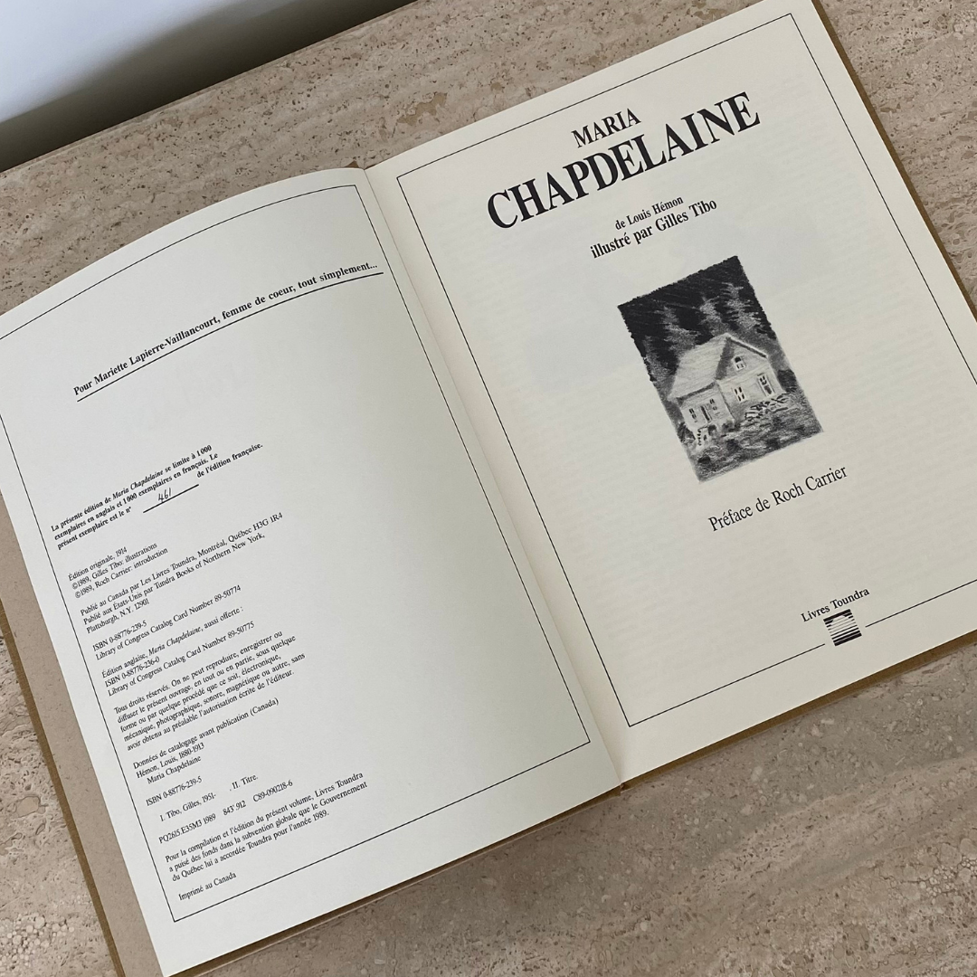 Maria Chapdelaine by Louis Hémon for Livres Toundra, 1989 (French Edition)