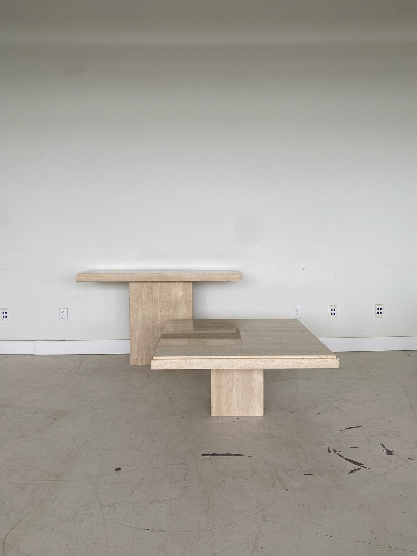 Vintage Travertine Console Table