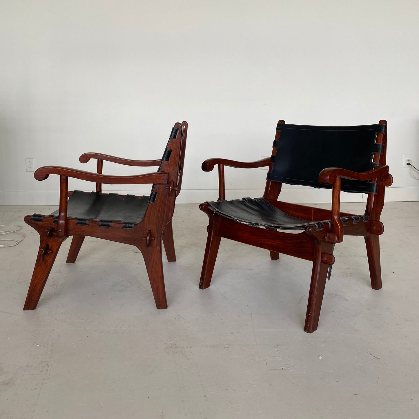 Rare Rosewood Safari Chairs by Angel Pazmino for Muebles de Estilo, Ecuador, 1960's