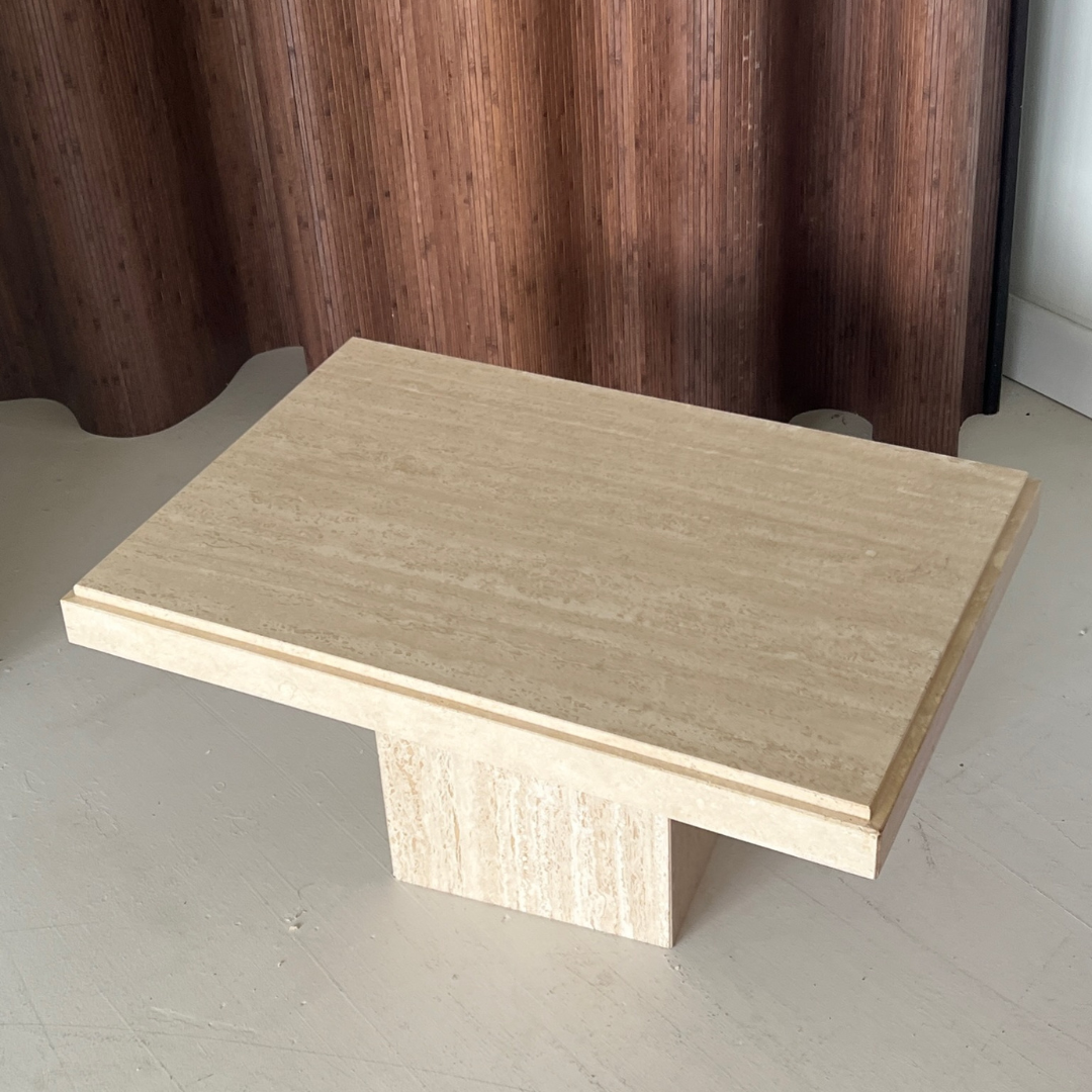 Pedestal Travertine Coffee Table