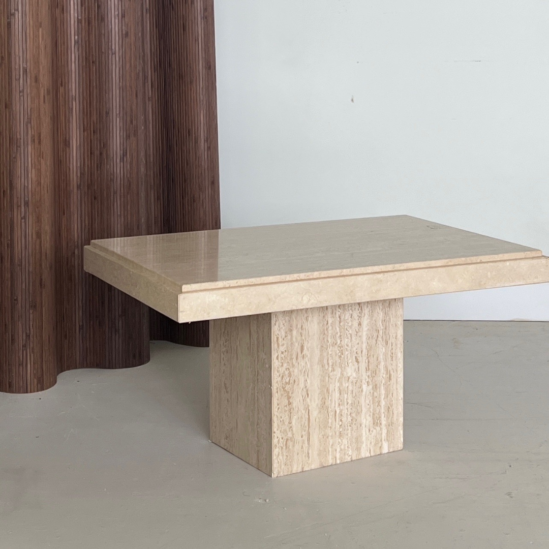 Pedestal Travertine Coffee Table