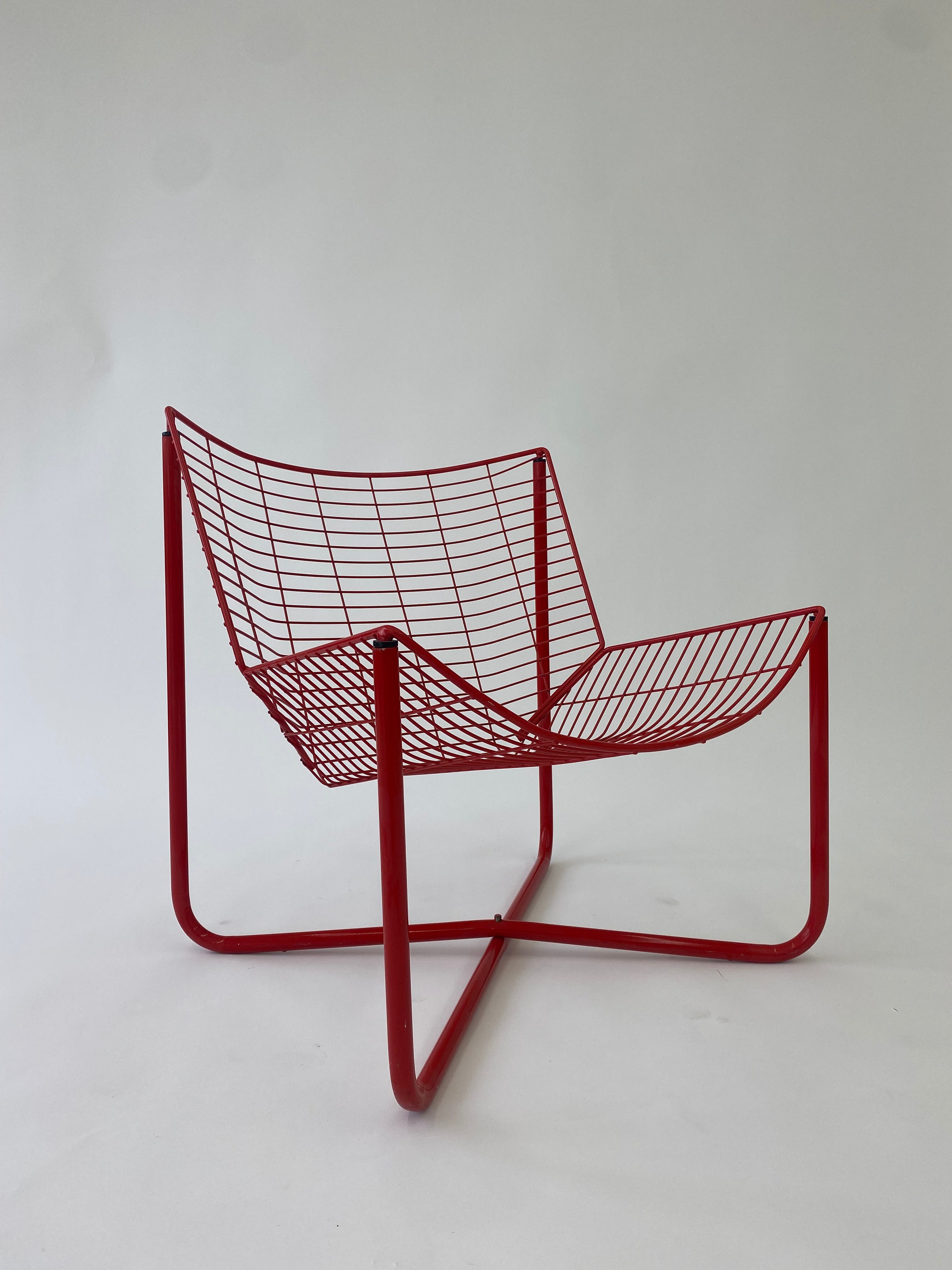 Red Jarpen Wire Chair by Niels Gammelgaard for Ikea, 1983 – Tossed