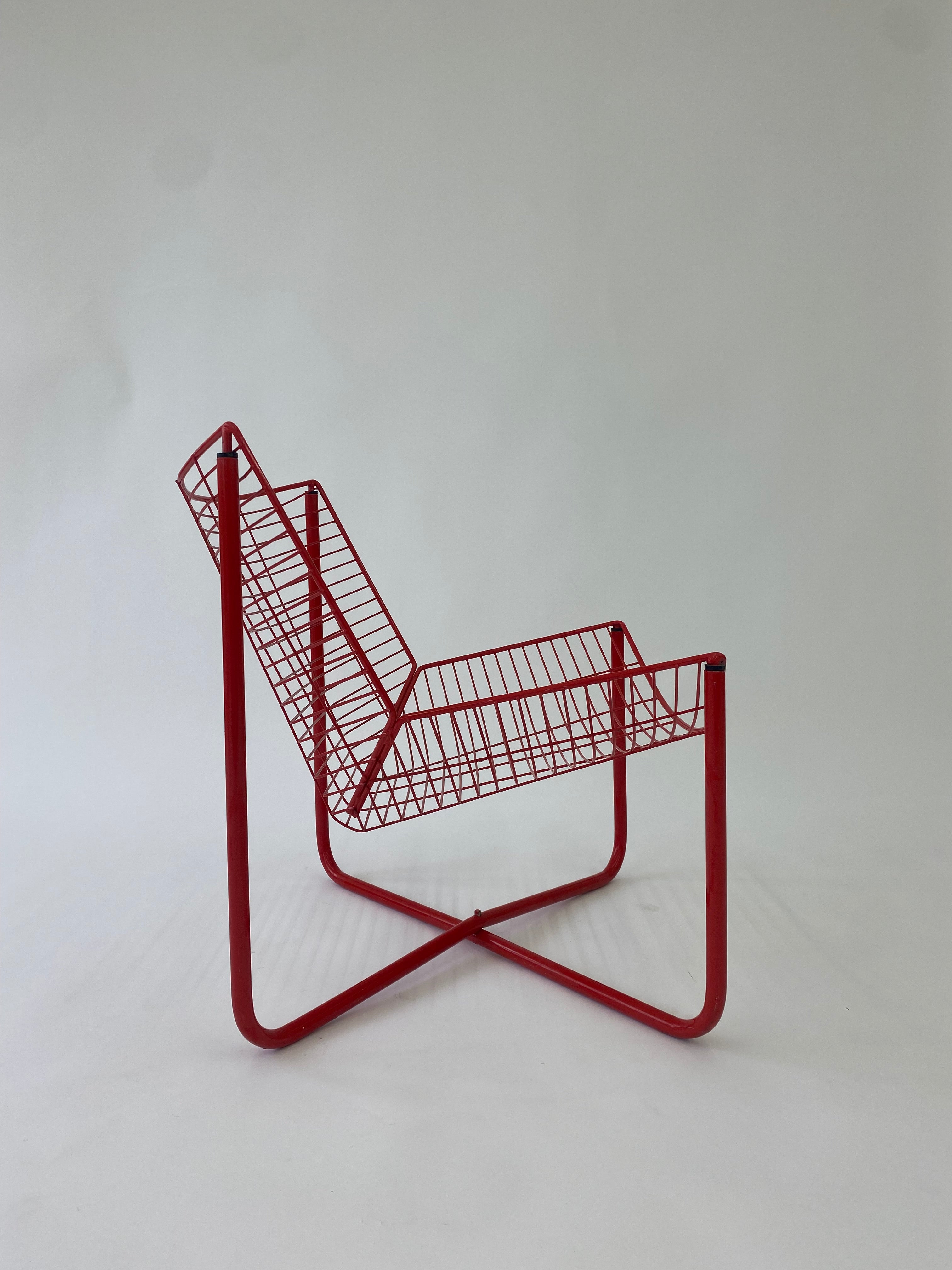 Red Jarpen Wire Chair by Niels Gammelgaard for Ikea, 1983 – Tossed