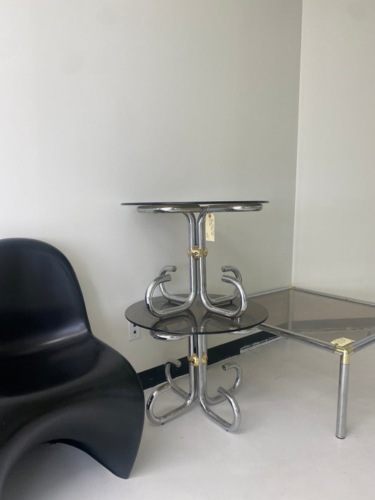 Mid Century Modern Chrome Round Side End Table