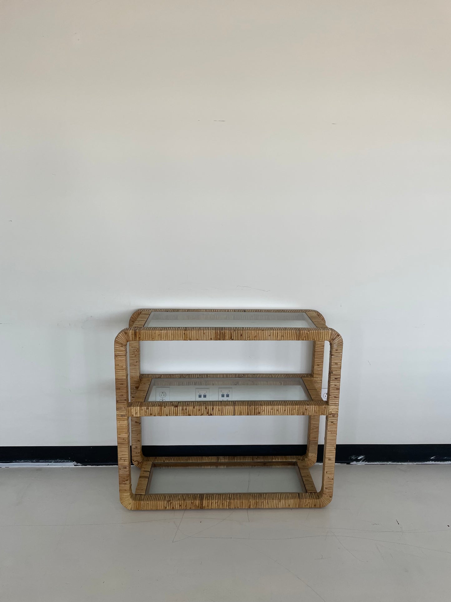 Rattan Wrapped Console Shelf