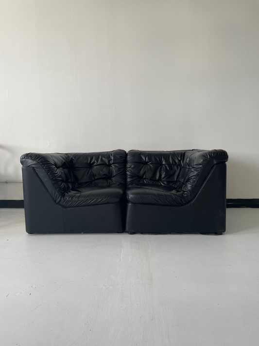 Mid Century Design Black Modular Sofa