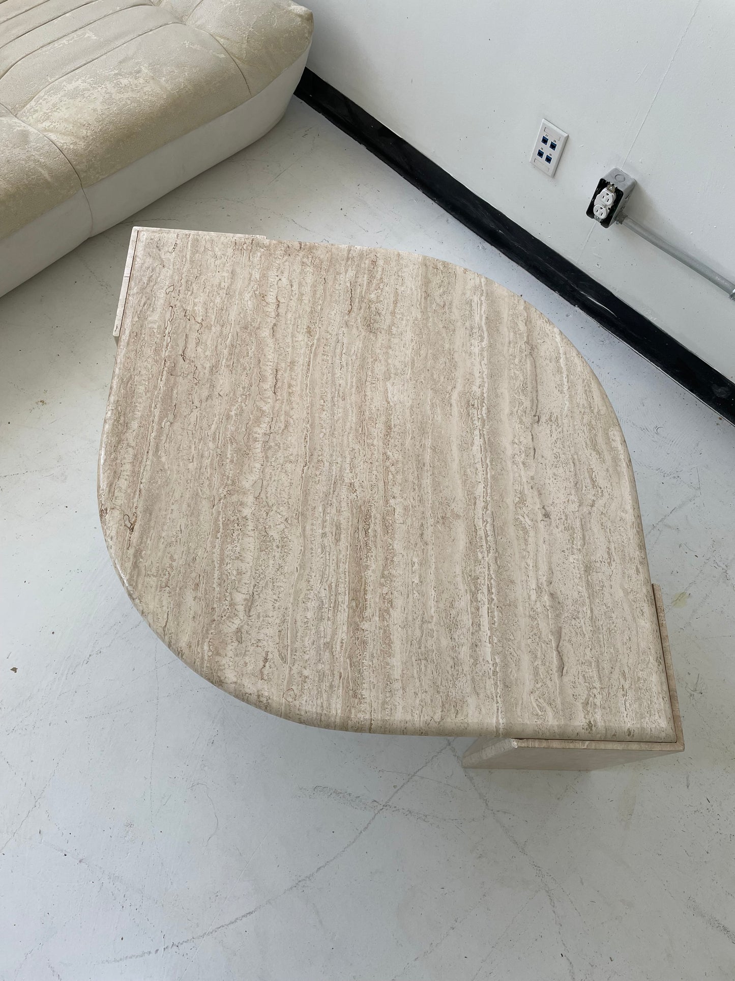 Teardrop Travertine Coffee Table