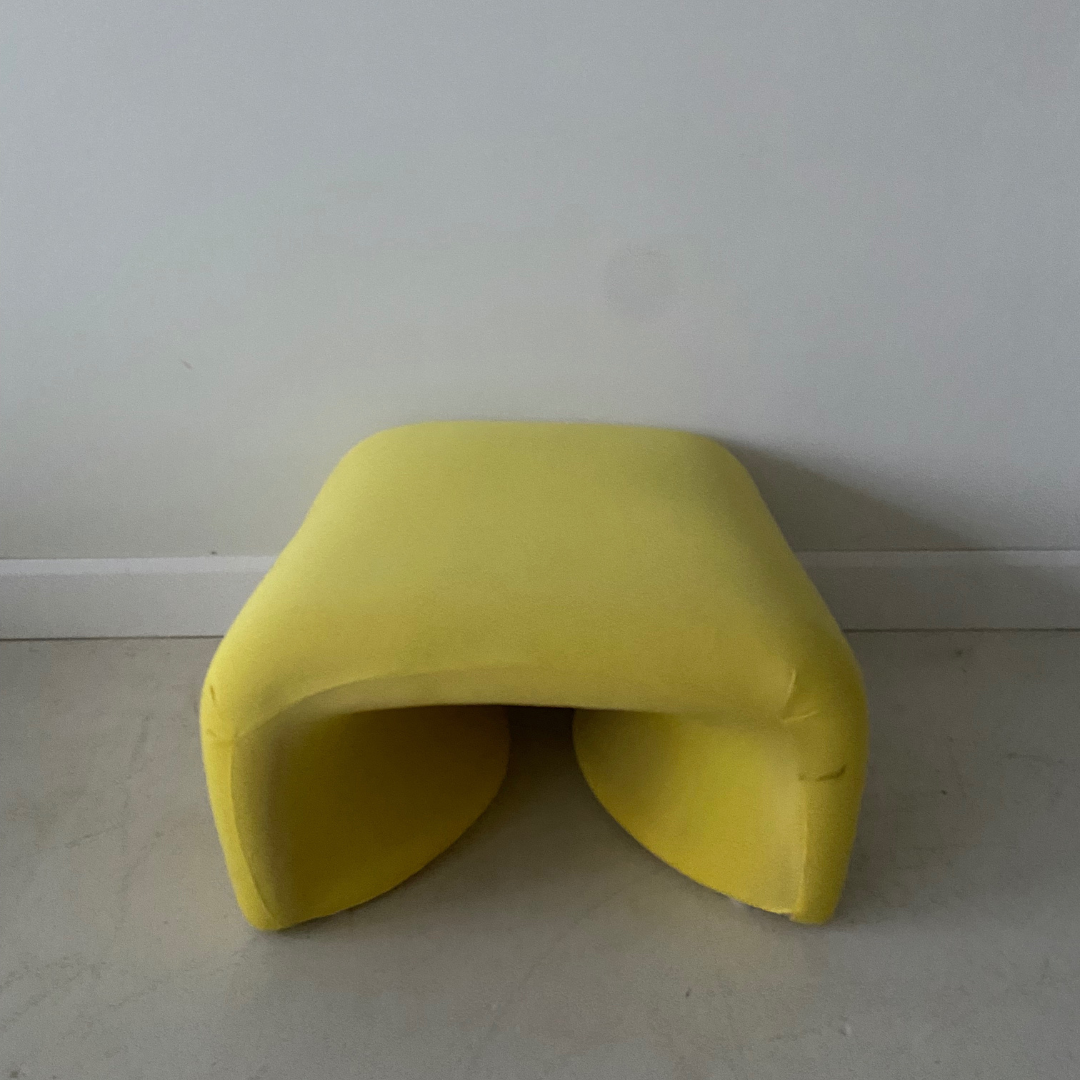 Yellow "Kaïdo" lounge chair & ottoman (set) designed by Kwok Ho Chan