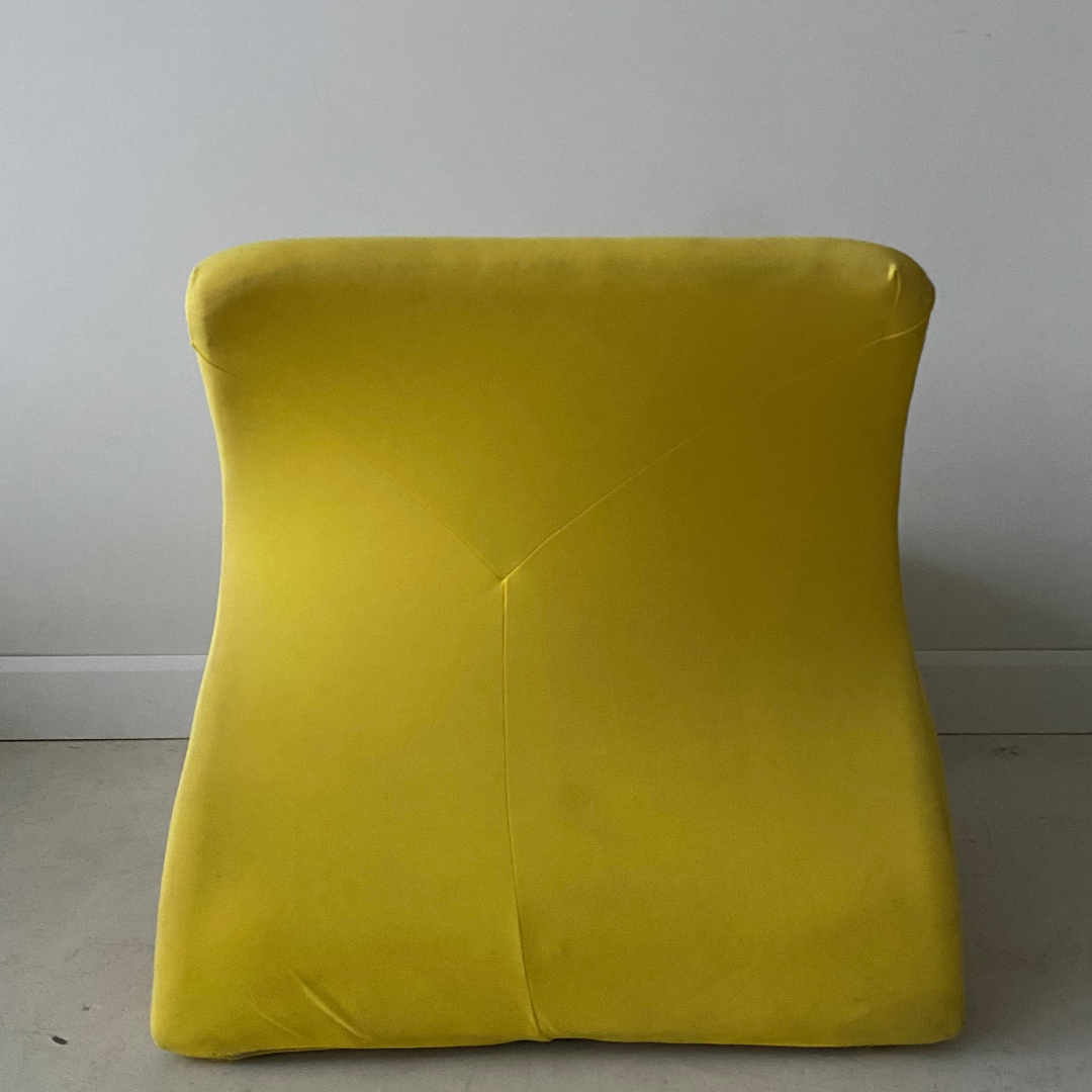 Yellow "Kaïdo" lounge chair & ottoman (set) designed by Kwok Ho Chan