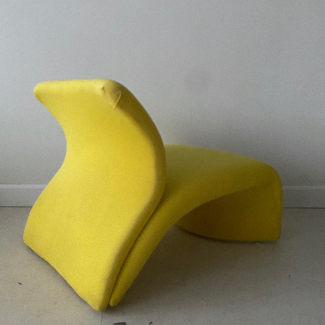 Yellow "Kaïdo" lounge chair & ottoman (set) designed by Kwok Ho Chan