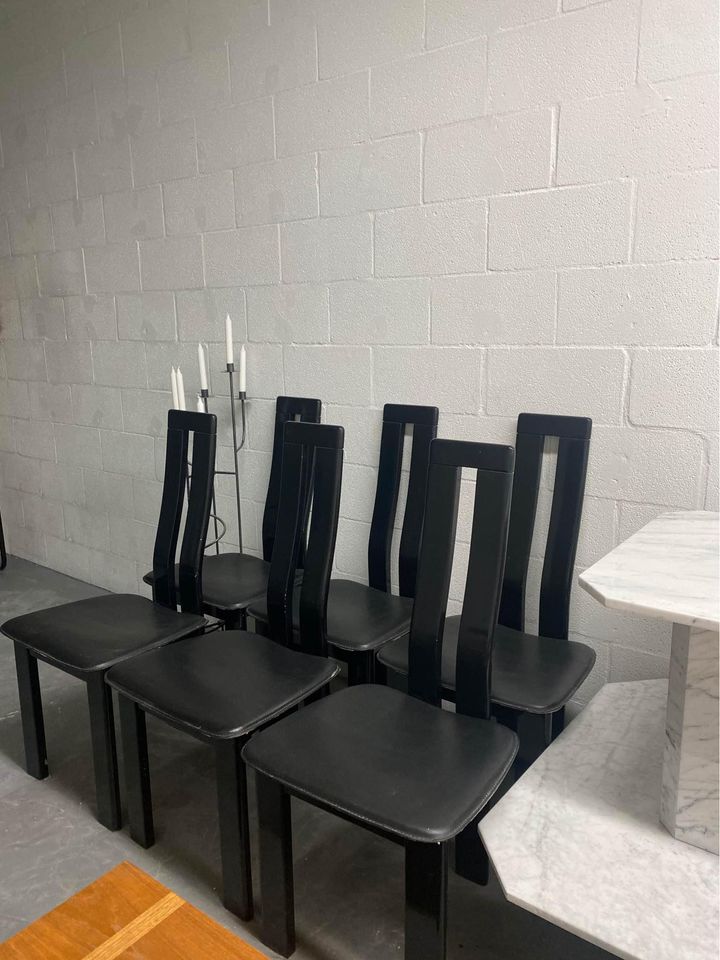 Vintage Black Dining Chairs by Pietro Costantini, 1970