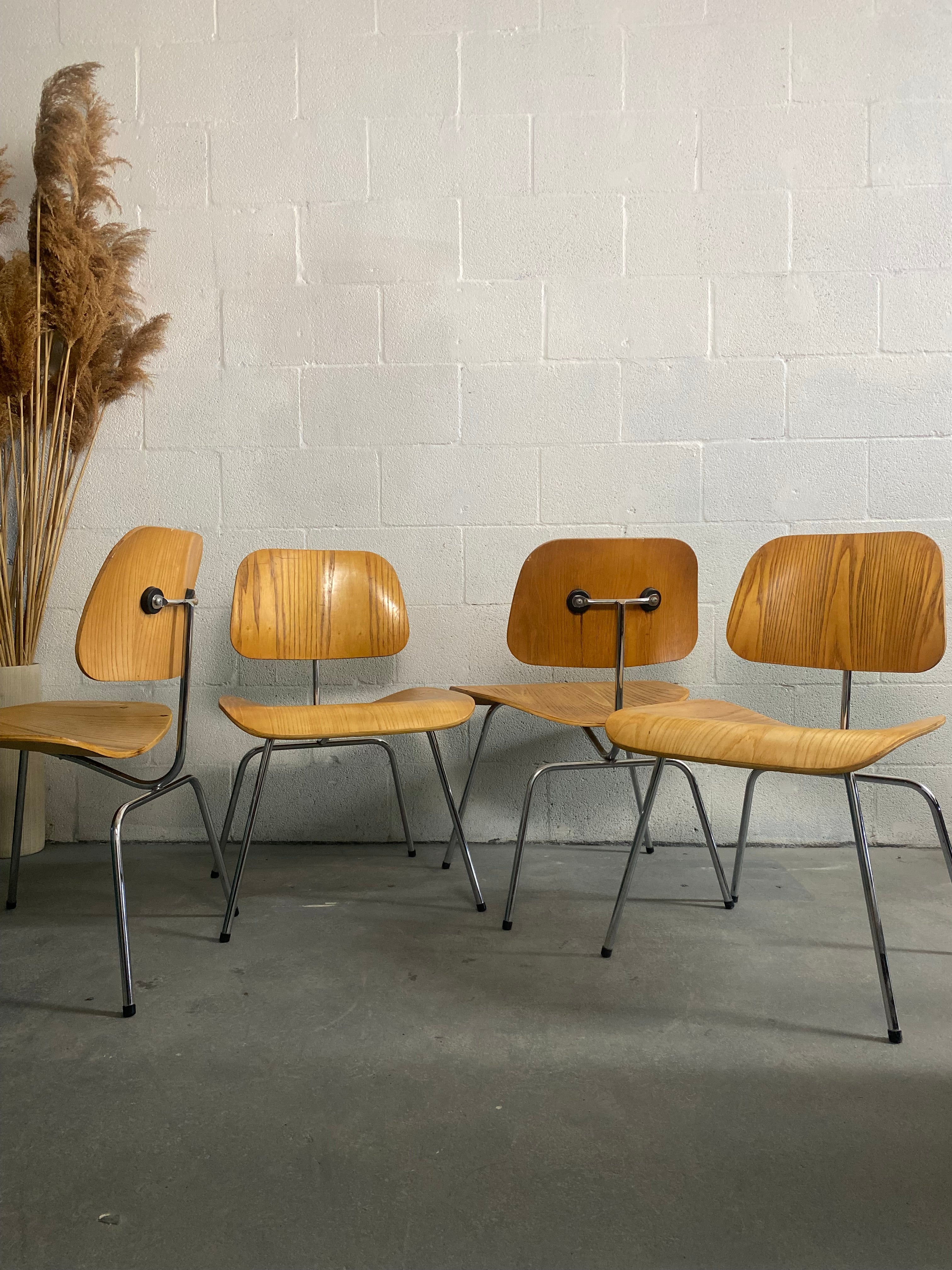 Authentic DCM Chairs by Charles and Ray Eames for Herman Miller Tossed